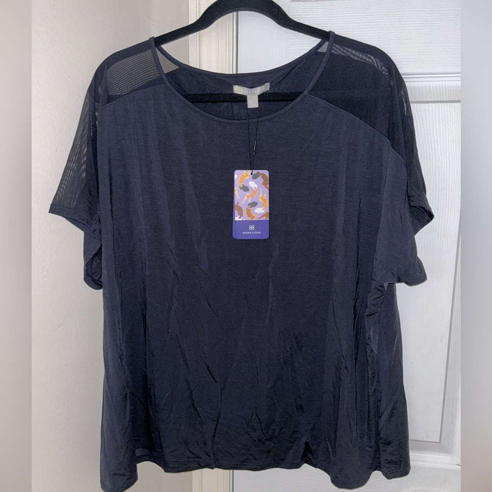 Honeylove BlissWear Black Short Sleeve Top
